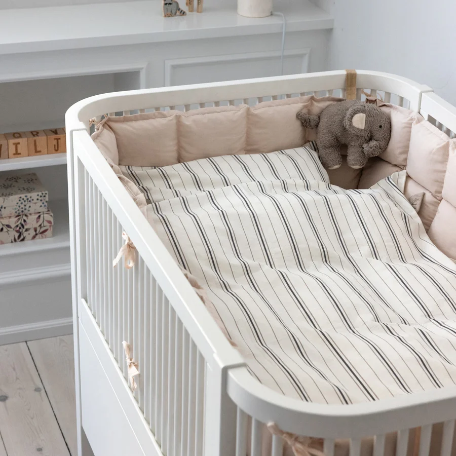 Sebra Babybettwäsche, cream stripe