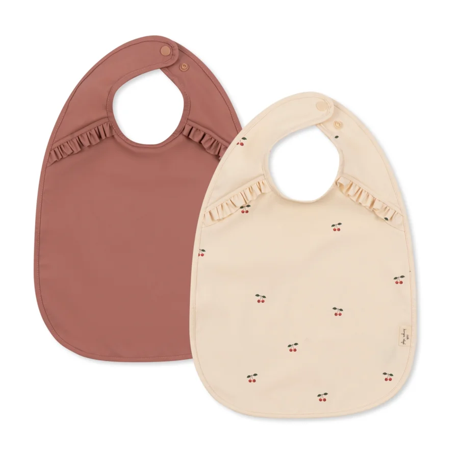 Konges Sløjd 2er-Pack Lätzchen, cherry/burlwood