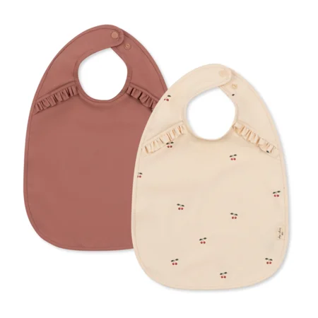 Konges Sløjd 2er-Pack Lätzchen, cherry/burlwood