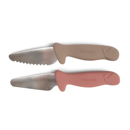 Filibabba Messer-Set für Kinder - 2er-Pack, Warm Grey/Rose