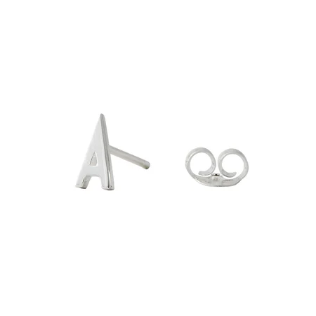 Design Letters ørestikker, 7,5 mm sterling sølv bogstav A-Z