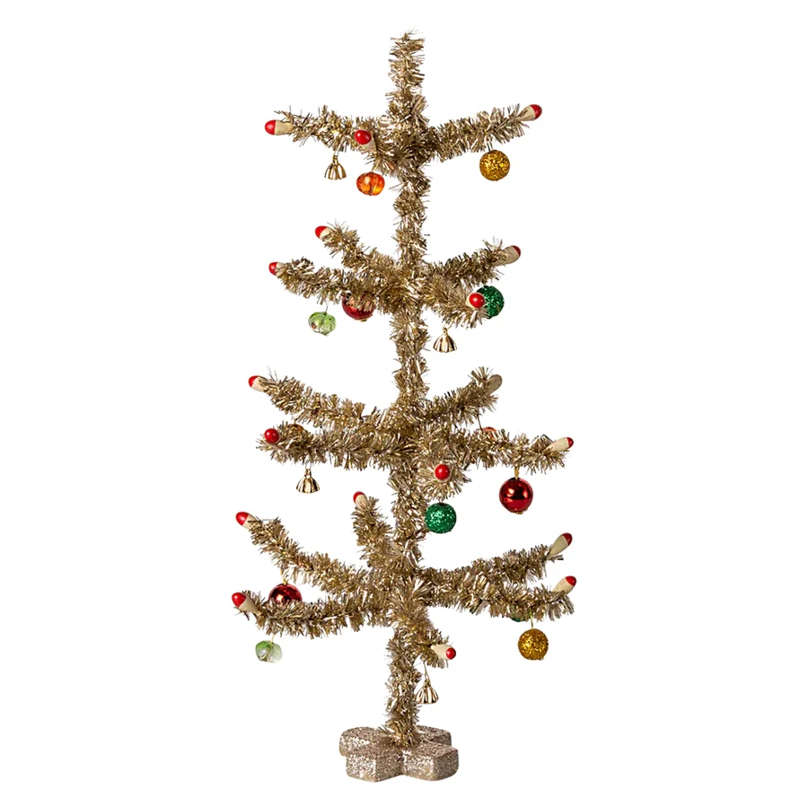 Maileg Weihnachtsbaum mit Gold, Rot und Grün Dekoration