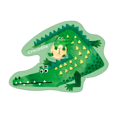 mierEdu, Puzzle 8 x 3 Teile, Tierjunge mit Eltern