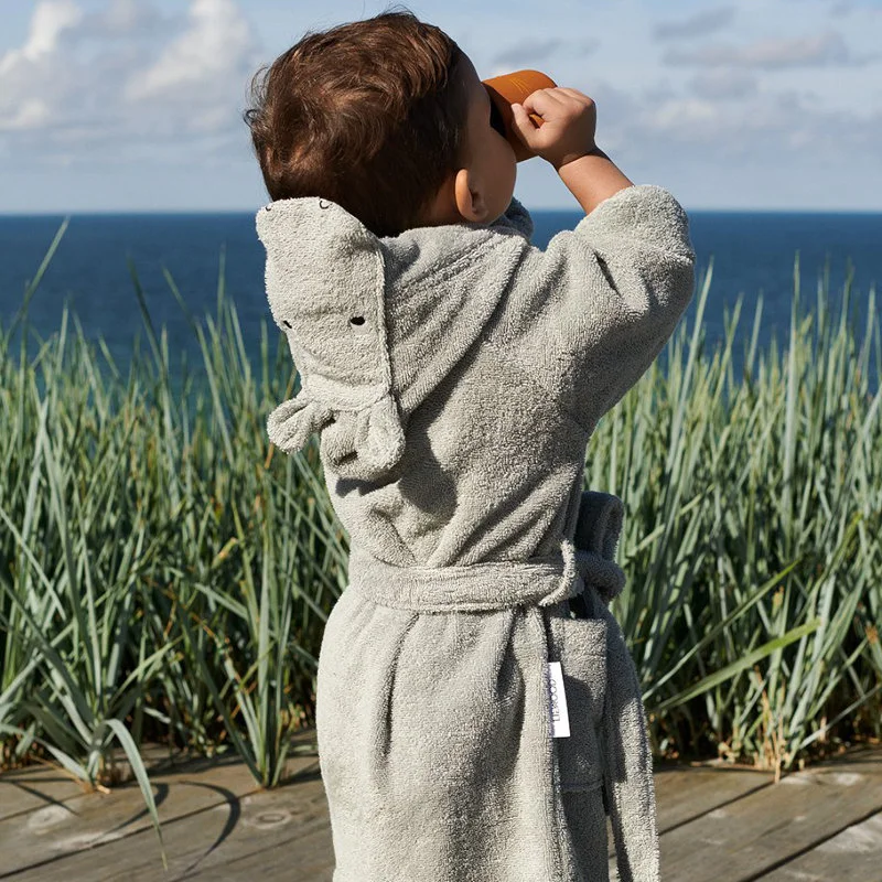 Liewood Bademantel für Kinder Nilpferd, dove blue