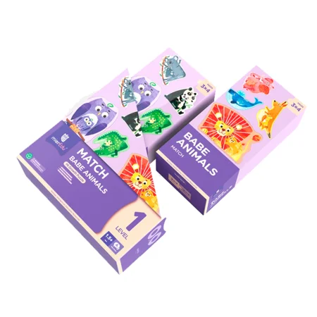 mierEdu, Puzzle 8 x 3 Teile, Tierjunge mit Eltern