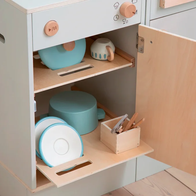 Sebra KIDchen Geschirrspüler aus Holz, beige