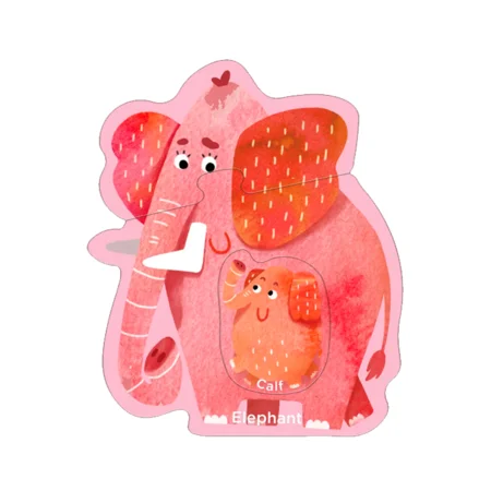 mierEdu, Puzzle 8 x 3 Teile, Tierjunge mit Eltern