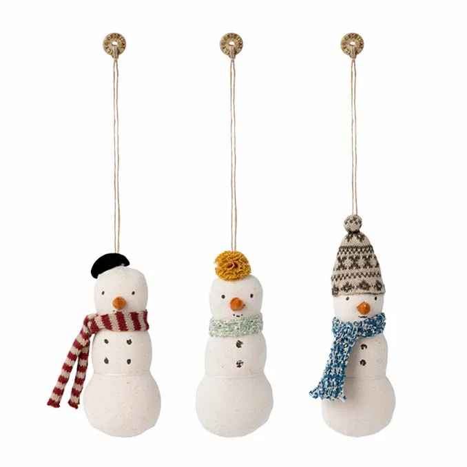 Maileg Stoff-Weihnachtsbaumschmuck "Schneemann", 3 Varianten