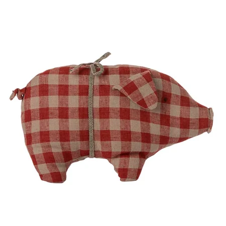Maileg Schwein, klein - Rot Kariert