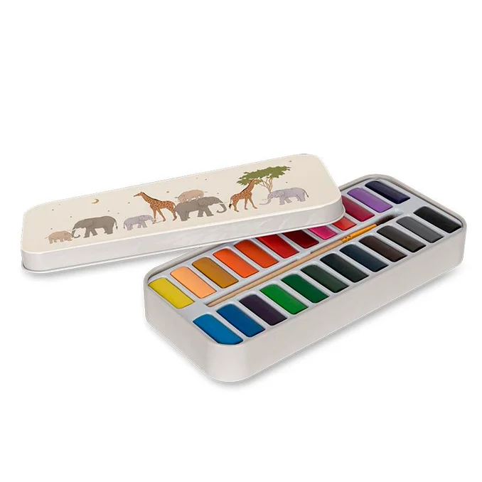 Konges Sløjd Aquarellfarben in Metallbox, safari