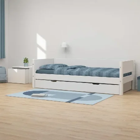 FLEXA Einzelbett mit Ausziehfunktion, weiß
