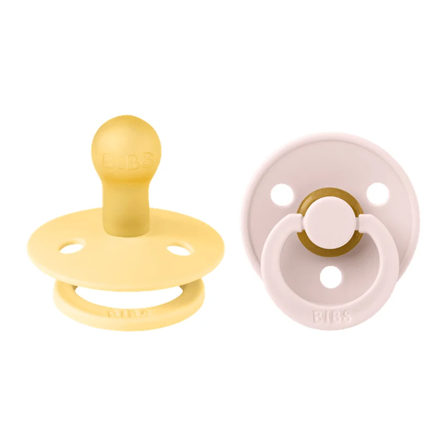 BIBS 2er-Pack runde Schnuller, Gr. 1 (0-6 M), Pale Butter/Petal