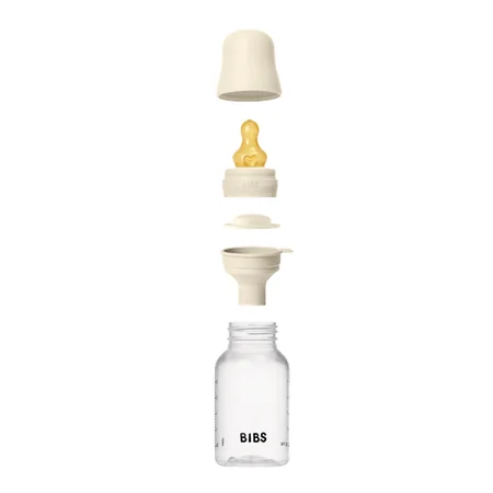 BIBS Babyflasche 150 ml, slow flow, Ivory