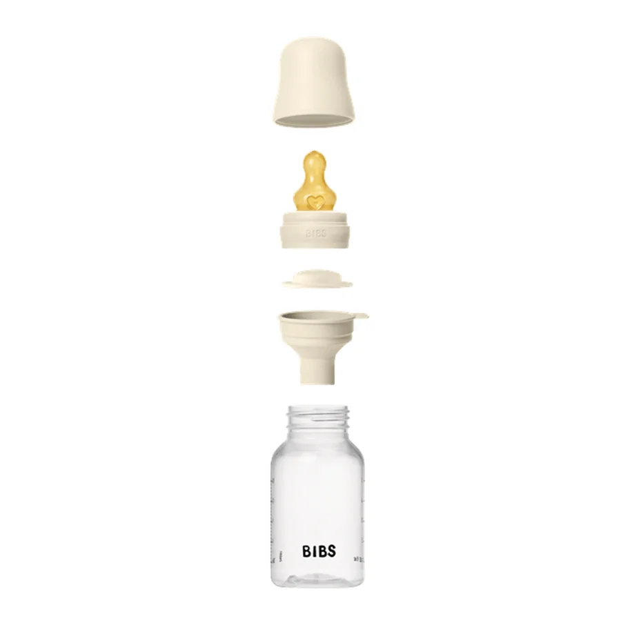 BIBS Babyflasche 150 ml, slow flow, Ivory