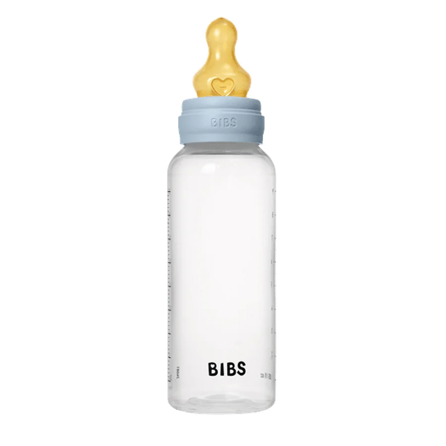 BIBS Babyflasche 270 ml, medium flow, Baby Blue