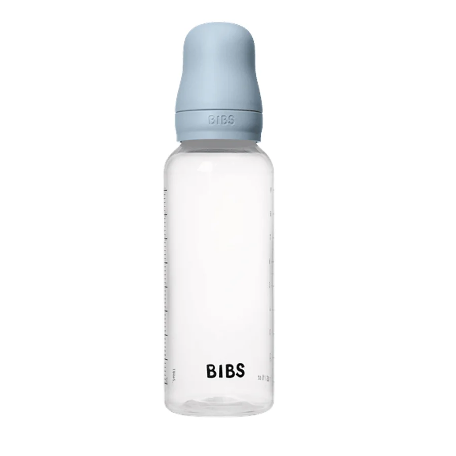 BIBS Babyflasche 270 ml, medium flow, Baby Blue