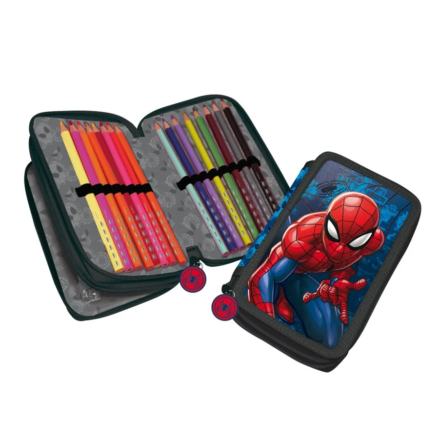 Spiderman Doppelte Federtasche mit Inhalt