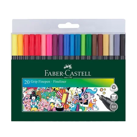 Faber-Castell Fineliner Stifte 0,4 mm, 20 stk