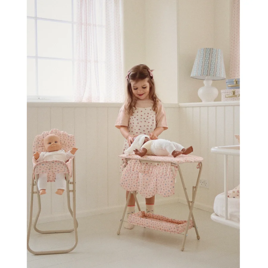 Puppen-Wickeltisch, bloomie blush, Konges Sløjd 