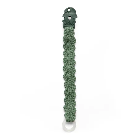 Sebra hæklet suttekæde, bottle green