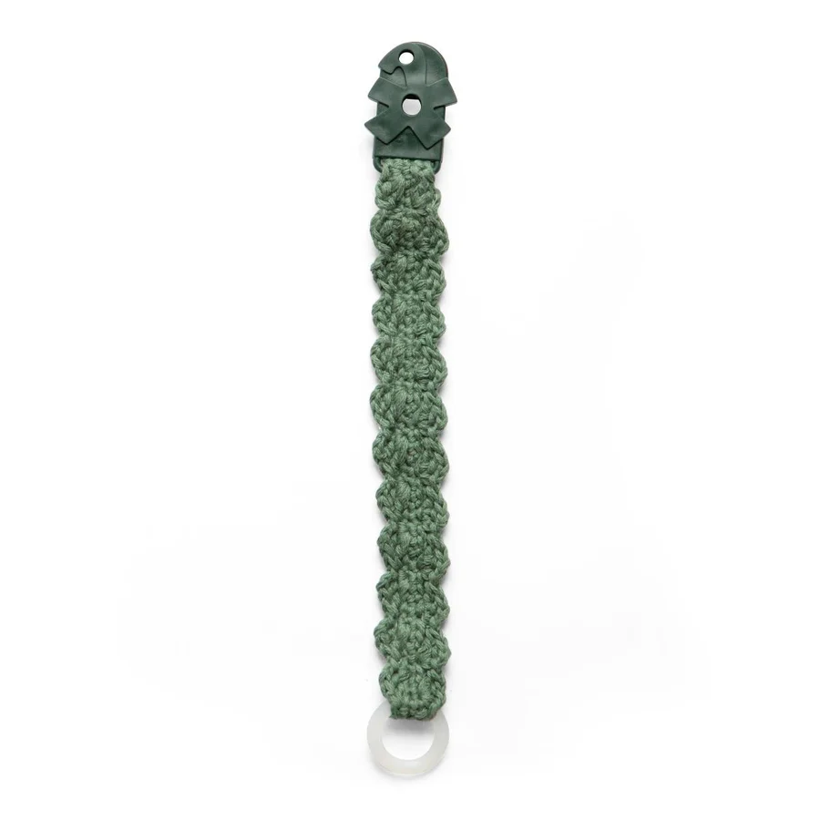 Sebra hæklet suttekæde, bottle green