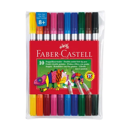 Doppelmarker mit dicker und dünner Spitze, 10 Stück, Faber-Castell 
