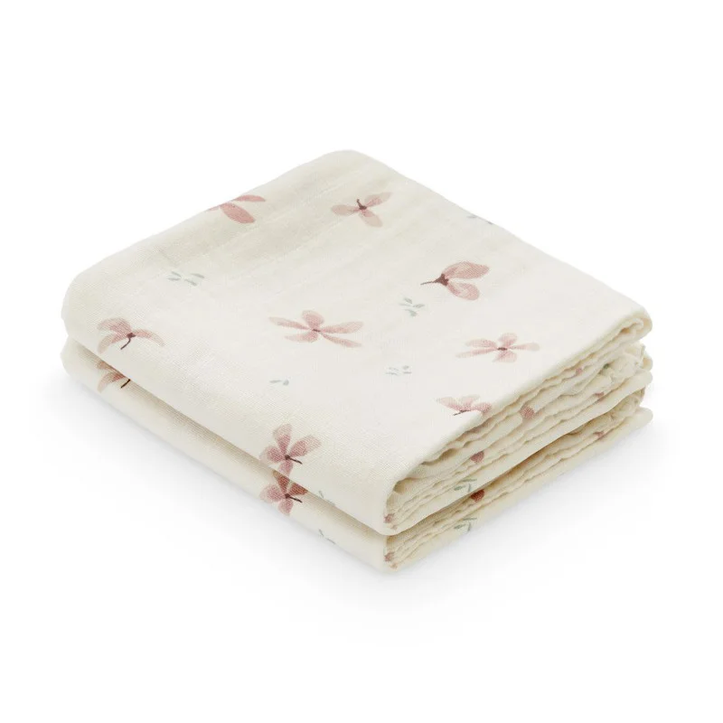 Cam Cam 2-pak muslin stofbleer, Windflower Creme