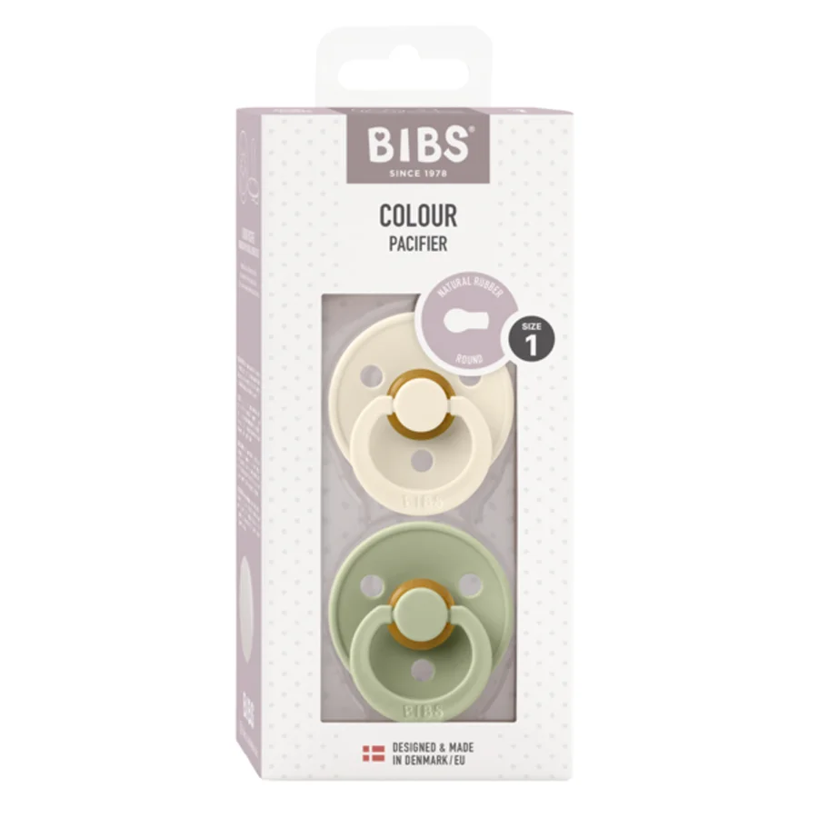 BIBS 2er-Pack Schnuller Colour Gr. 1,  ivory/sage