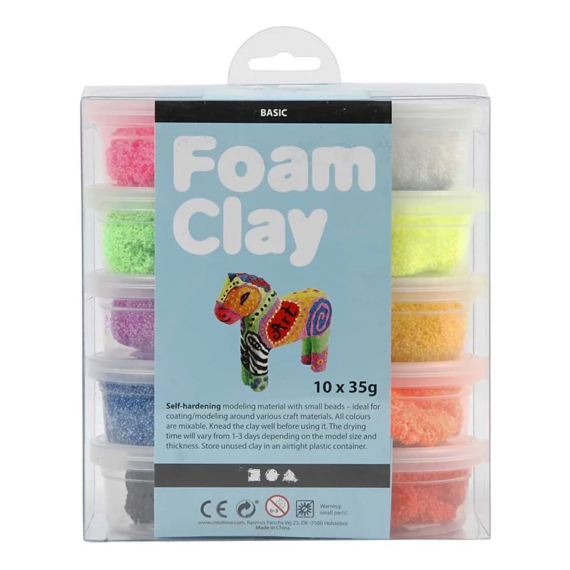 Foam Clay 10 x 35 gr, bunt