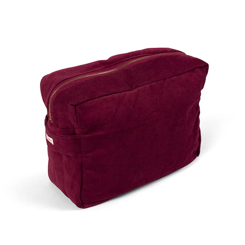 Filibabba stor toilettaske babyfløjl, Deeply Red