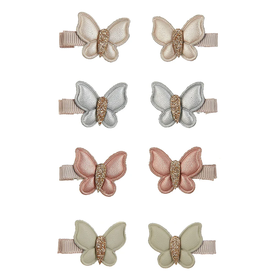 Mimi & Lula 8 mini hårclips med shimmer sommerfugle
