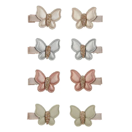 Mimi & Lula 8 mini hårclips med shimmer sommerfugle