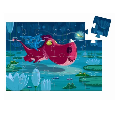Djeco Silhouetten-Puzzle, Drache Edmond - 24 Teile