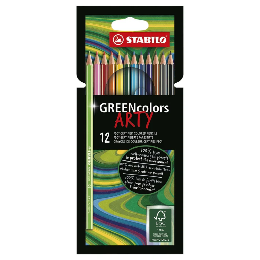 Stabilo Green Arty farveblyanter, 12 stk