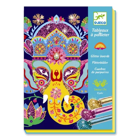 Djeco kreativ æske, glitterkort med dyr