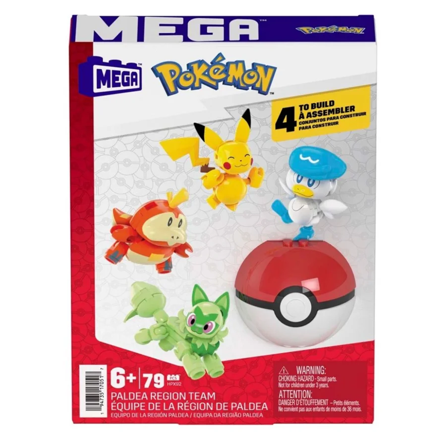 MEGA Scarlet & Violet Pokéball mit 4 Figuren, Pokémon