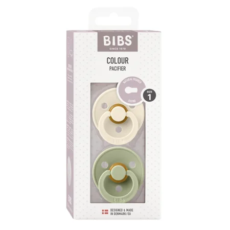 BIBS 2er-Pack Schnuller Colour Gr. 1,  ivory/sage