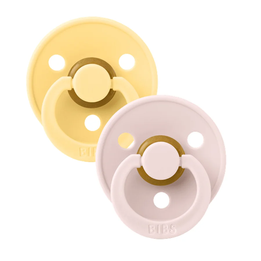 BIBS 2er-Pack runde Schnuller, Gr. 1 (0-6 M), Pale Butter/Petal