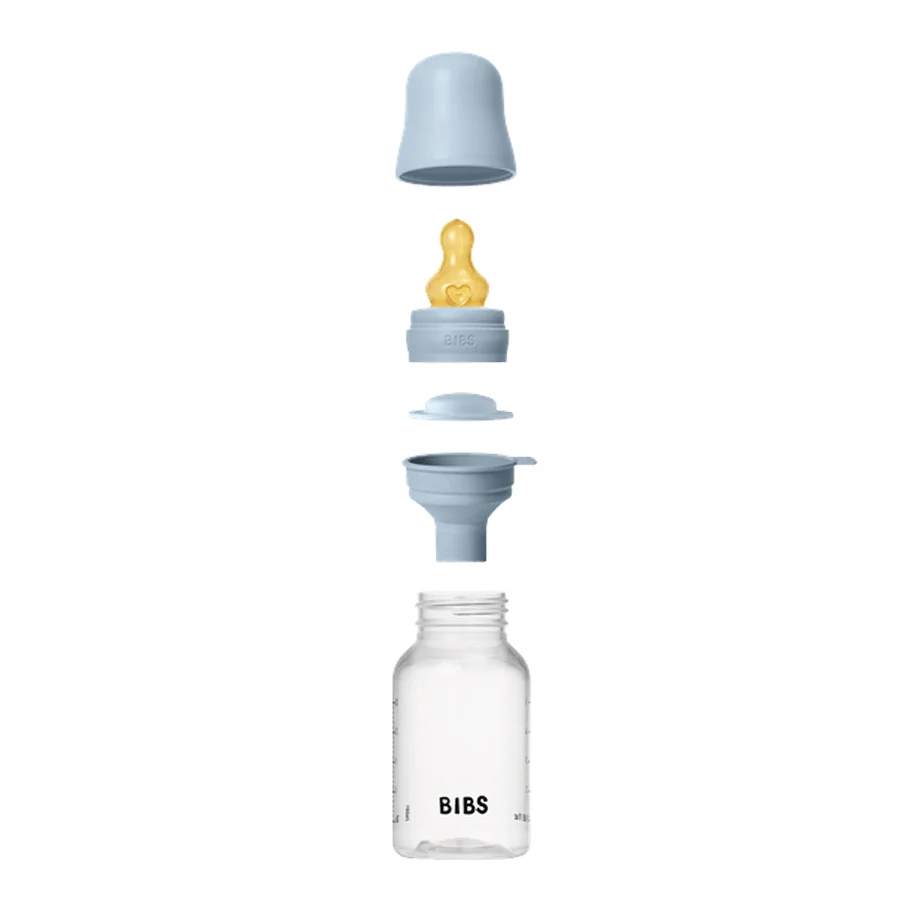 BIBS Babyflasche 150 ml, slow flow, Baby Blue