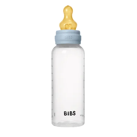 BIBS Babyflasche 270 ml, medium flow, Baby Blue