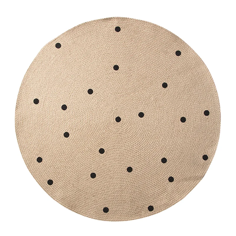 Ferm Living gulvtæppe, rundt black dots - small