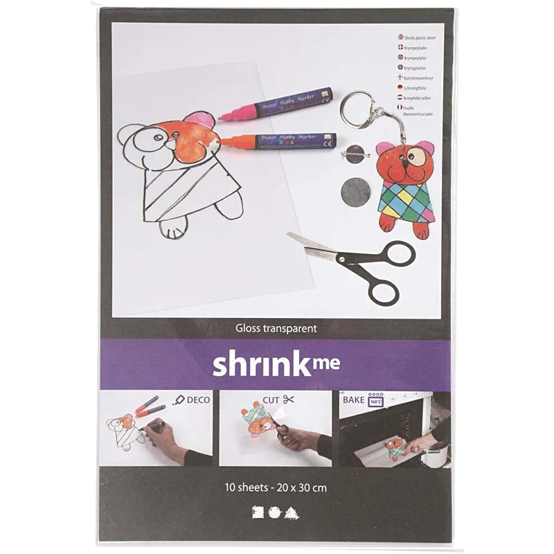 CC hobby Schrumpffolie, 10 Blätter - gloss transparent