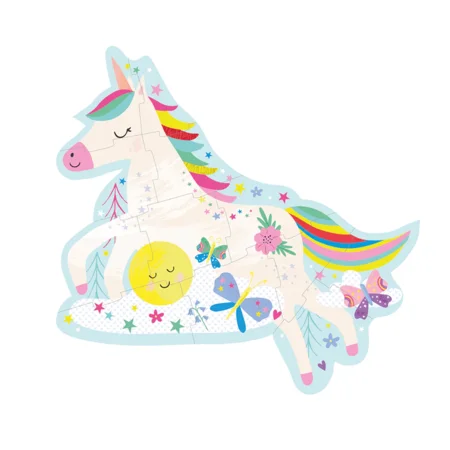 Kinderpuzzle, 12 Teile - Regenbogen-Einhorn, Floss & Rock, 