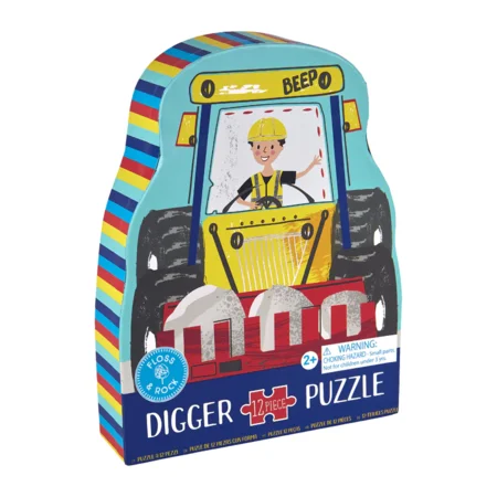 Kinderpuzzle, 12 Teile - Bagger, Floss & Rock