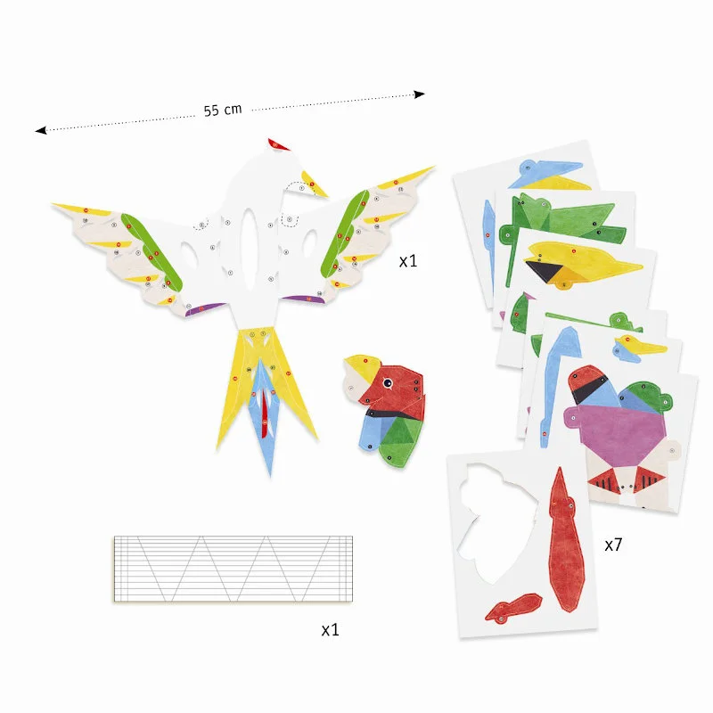 Djeco kreativ æske, 3D papirfoldning - papegøje