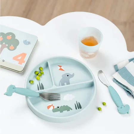 Done by Deer Stick&Stay,Raumaufgeteilter Teller - Playground blau