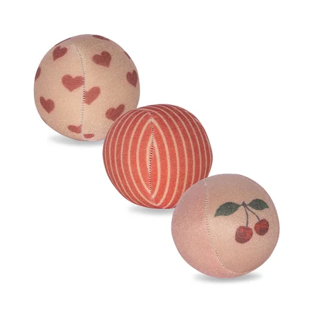Konges Sløjd 3er-Pack Neopren-Strandbälle, cherry