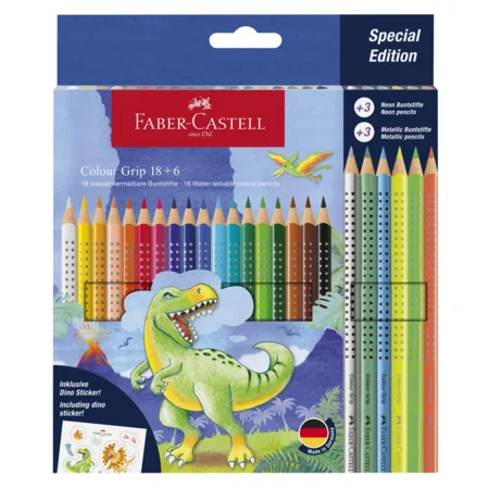 Colour Grip 2001 Aquarell-Buntstifte 18+6, Dino, Faber-Castell 