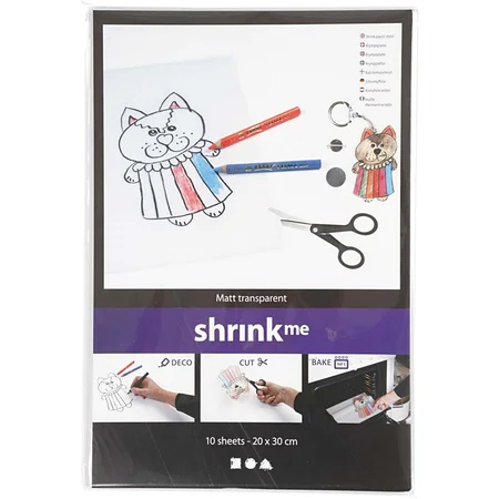 CC Hobby Schrumpffolie, 10 Blätter - Matt transparent