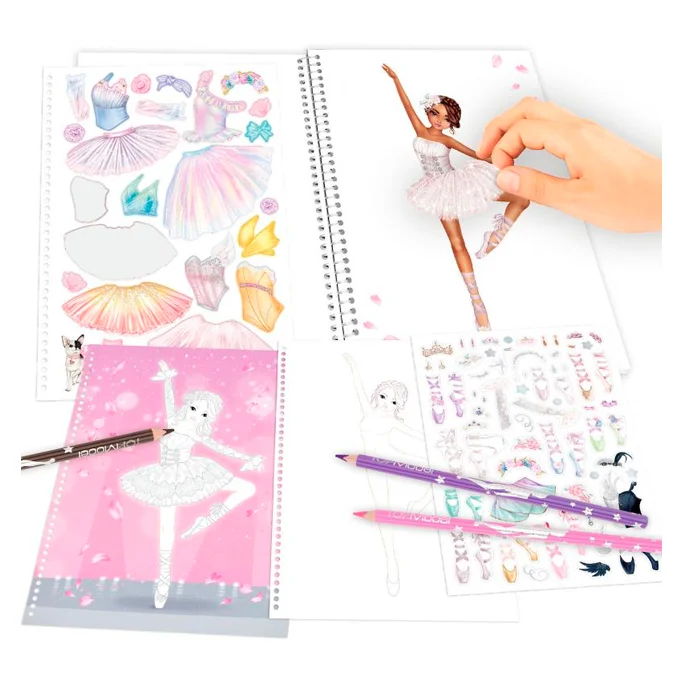 Topmodel Design-Mal- und Stickerbuch "Ballerina"